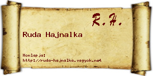 Ruda Hajnalka névjegykártya