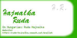 hajnalka ruda business card